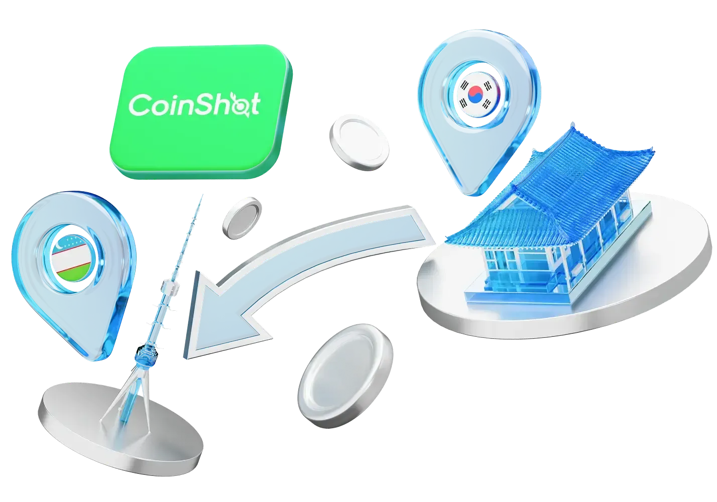 Coinshot orqali Janubiy Koreyadan xalqaro pul o‘tkazmalarini 