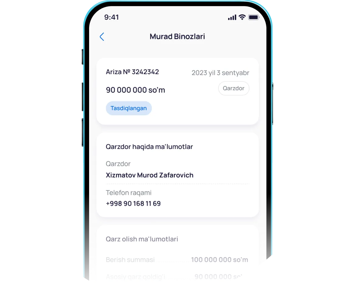 Ushbu bosqichda muddatli to‘lovingiz bo‘yicha batafsil ma’lumot bilan shu yerning o‘zida tanishishingiz va To‘lov qilishingiz mumkin.